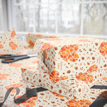 Autumn-Inspired Wrapping Papers, Eco-Friendly Gift Wrap, Fall Floral Design, Perfect for Thanksgiving, Birthdays, Holiday Celebrations