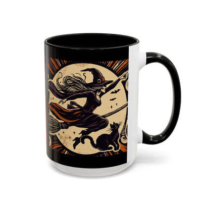 Halloween-Themed Accent Coffee Mug, Coffee Cup for Witch Lovers, Haunted Mug for Spooky Season, Unique Gift for Halloween, Witch Decor