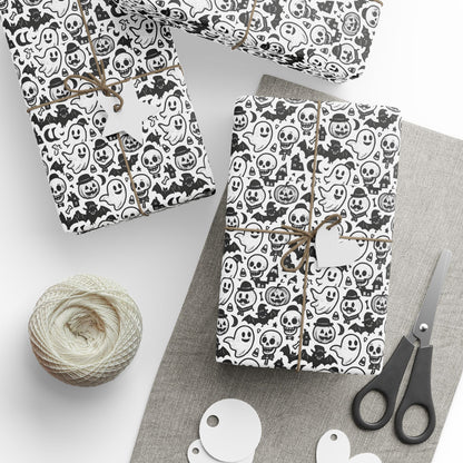 Stylish Wrapping Paper for Unique Gifts, Skull Print Gift Wrap, Halloween Party Supplies, Eco-Friendly Gift Wrapping, Home Decor Accent