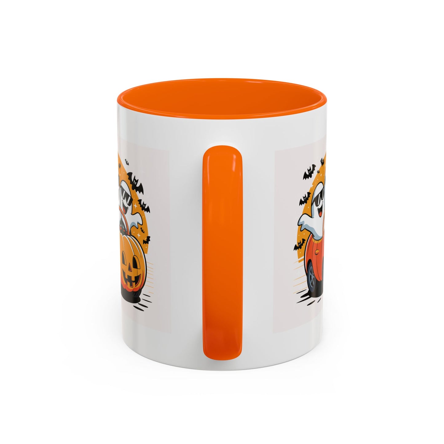 Halloween Ghost Car Coffee Mug, Spooky Mug for Fall, Pumpkin Spice Coffee Cup, Halloween Theme Drinkware, Funny Ghost Mug