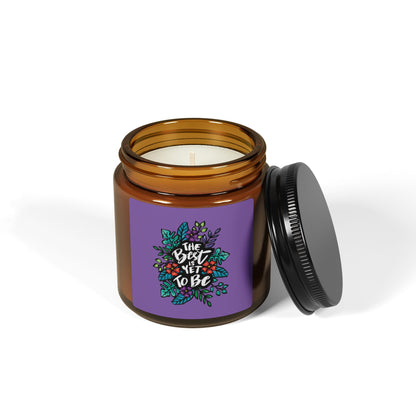 Scented Soy Candle with Floral Design
