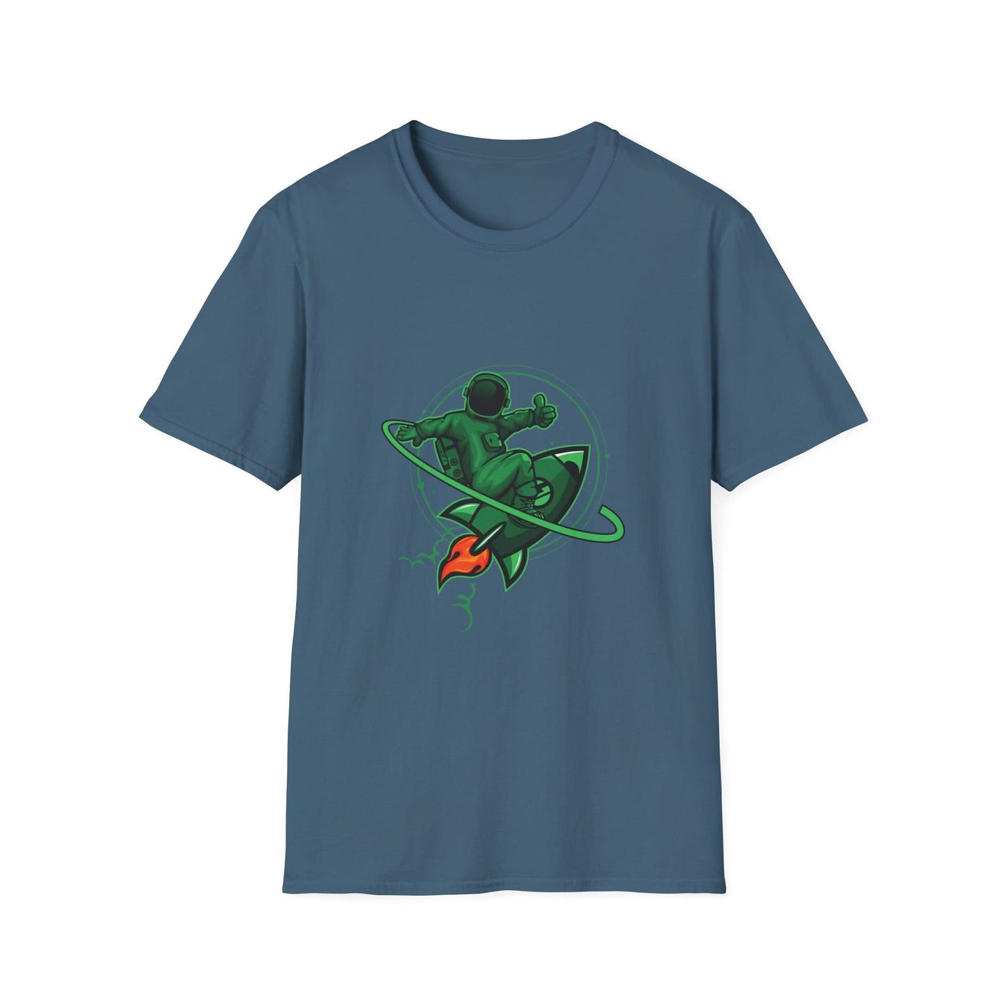 Green Astronaut Flying in Space - Mleem
