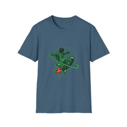 Green Astronaut Flying in Space - Mleem