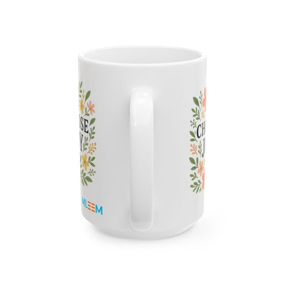 Choose Joy Floral Ceramic Mug