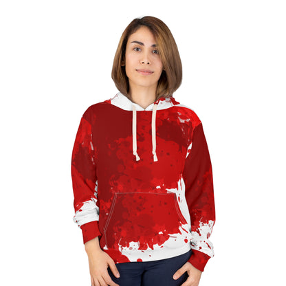 Bold Splatter Design Unisex Pullover Hoodie, Casual Streetwear, Unique Gift, Festival Fashion, Cozy Layering