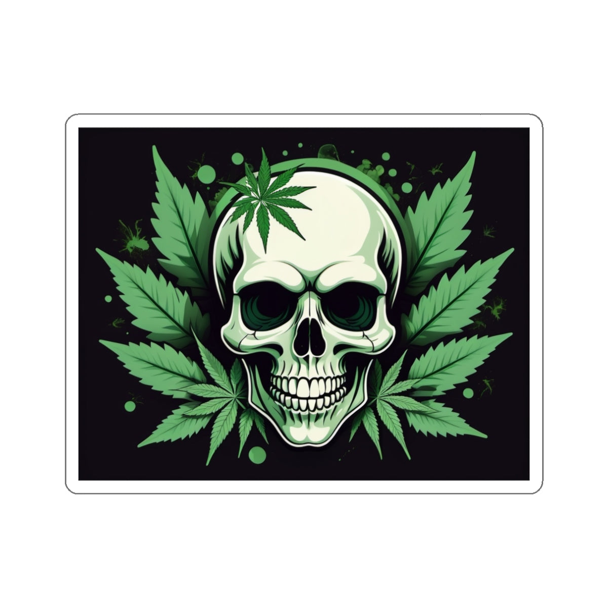 Green Skull Die-Cut Stickers, Gothic Decor, Laptop Accessories, Halloween Party Favor, Unique Gifts for Friends