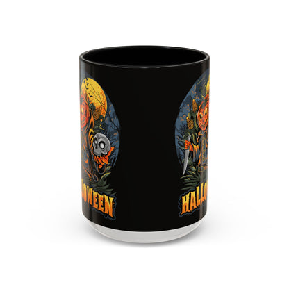 Halloween Pumpkin Coffee Mug, Spooky Mug, Fall Decor, Gift for Halloween Lovers, Black Mug, 11oz or 15oz