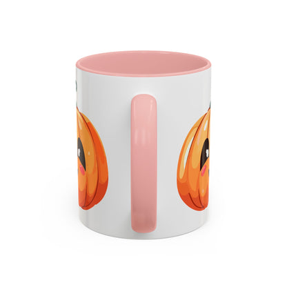 Cute Pumpkin Accent Coffee Mug for Fall, Halloween Decor, Gift for Coffee Lovers, Autumn Kitchenware, Seasonal Drinkware