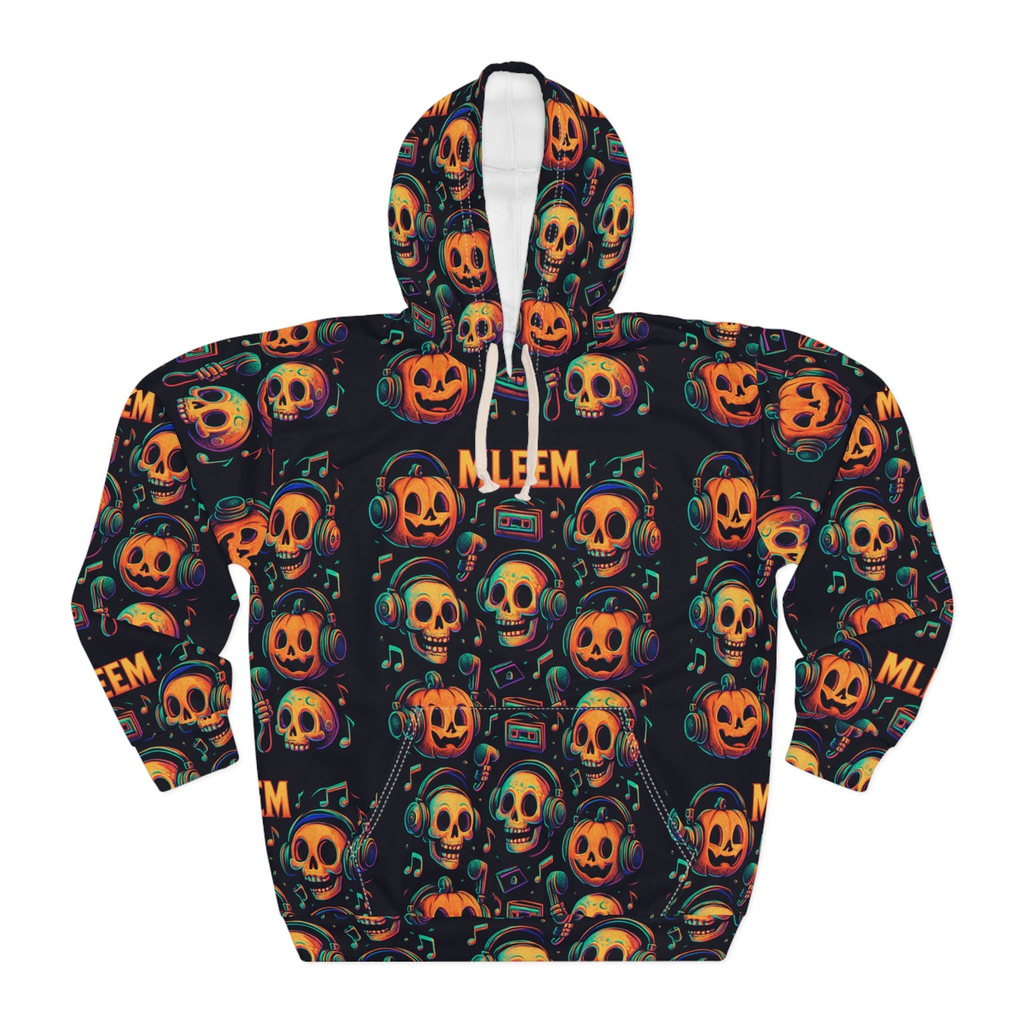 Vibrant Skull Graphic Hoodie, Unisex Pullover, Halloween Sweater, Spooky Style, Party Wear