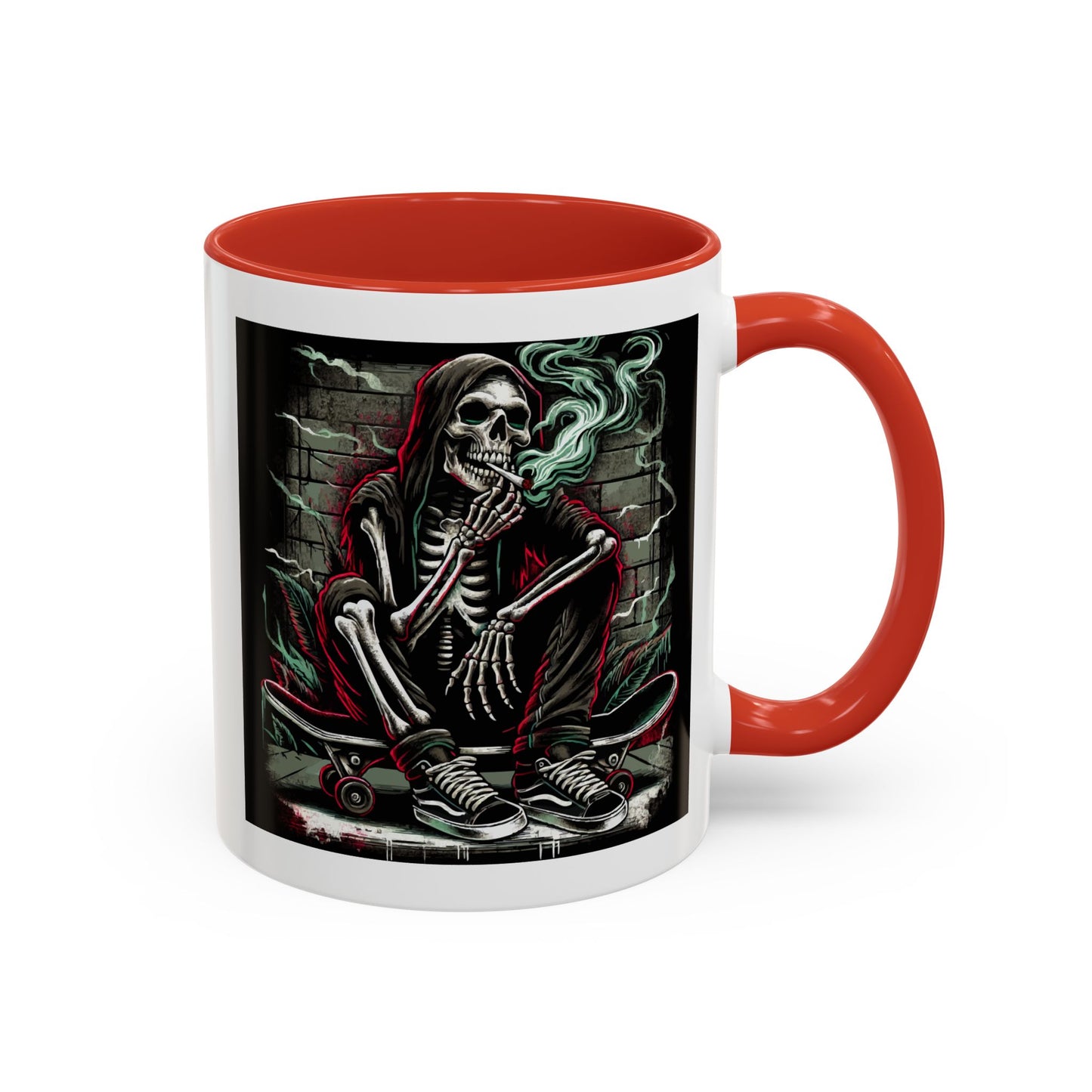 Gothic Skeleton Coffee Mug - Perfect for Halloween Decor, Gift for Skaters, Unique Drinkware, Spooky Vibe, 11 & 15oz Options