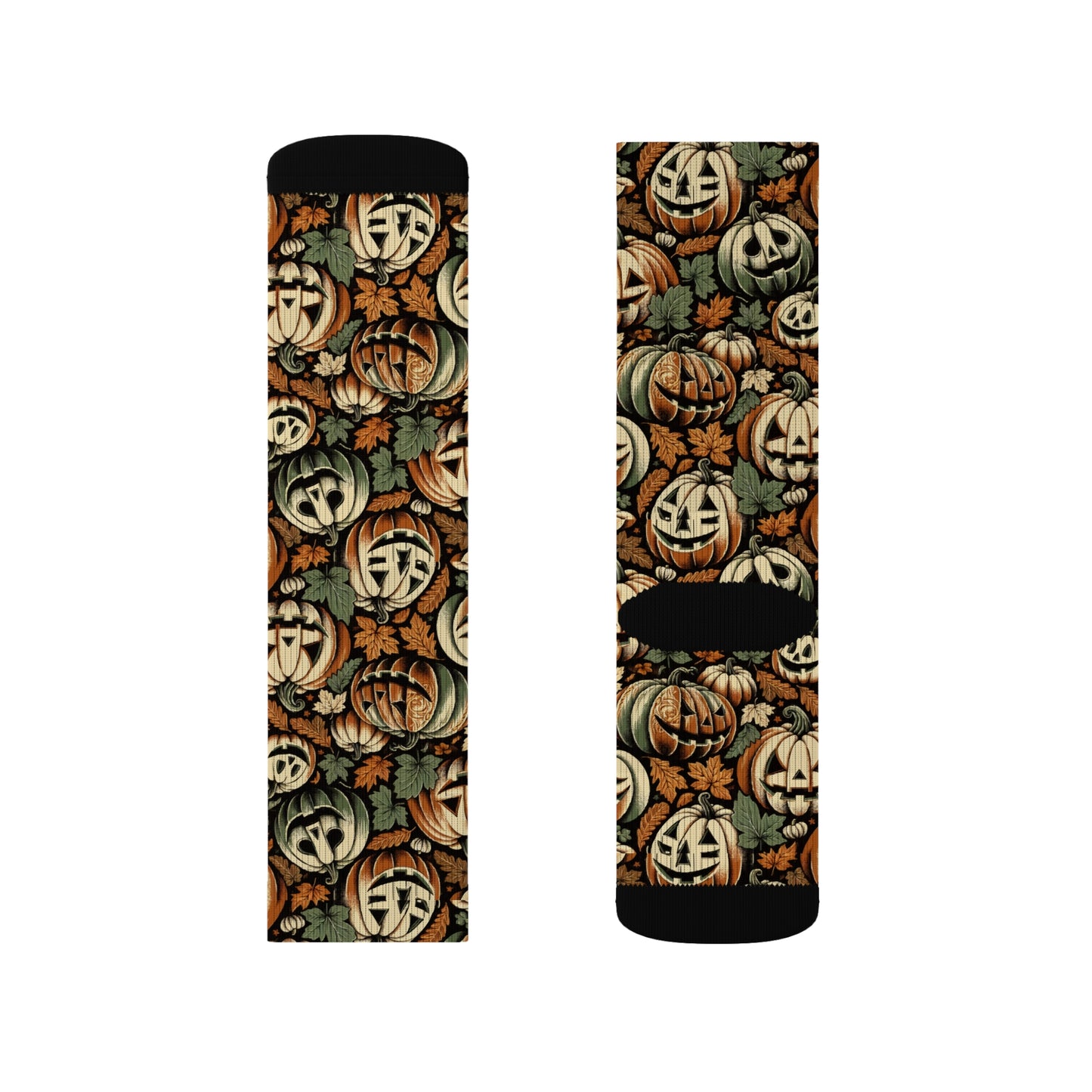 Halloween Pumpkin Sublimation Socks - Cozy Festive Footwear for Fall, Party Favor, Halloween Costume, Unique Gift Idea