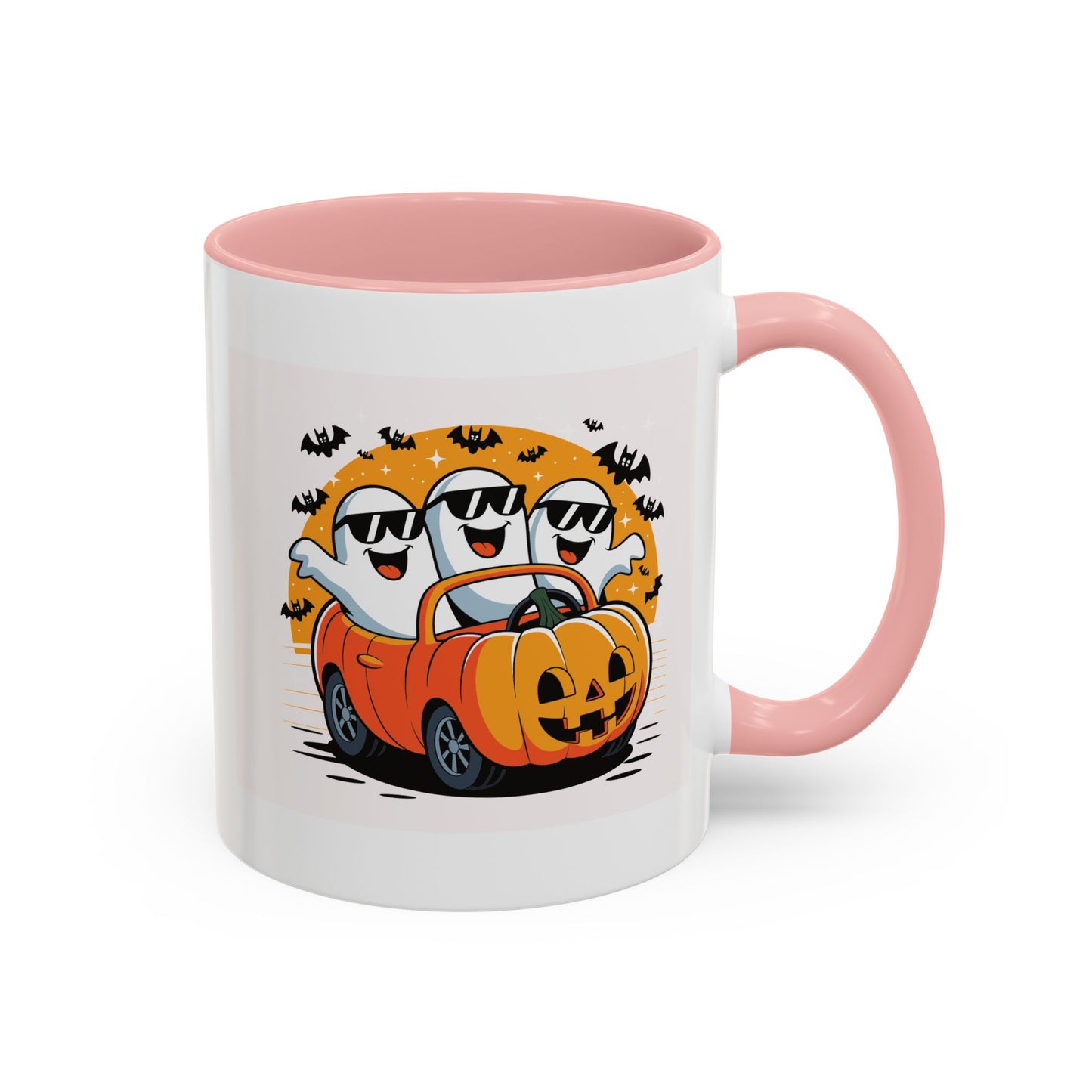 Halloween Ghost Car Coffee Mug, Spooky Mug for Fall, Pumpkin Spice Coffee Cup, Halloween Theme Drinkware, Funny Ghost Mug