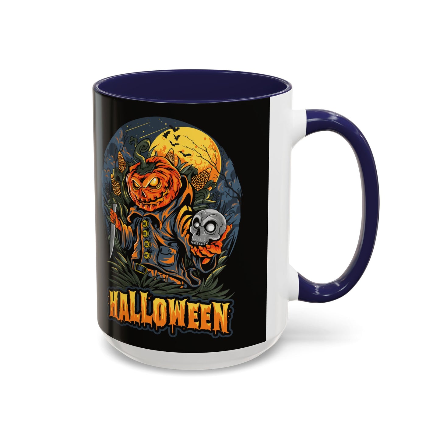 Halloween Pumpkin Coffee Mug, Spooky Mug, Fall Decor, Gift for Halloween Lovers, Black Mug, 11oz or 15oz