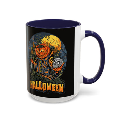 Halloween Pumpkin Coffee Mug, Spooky Mug, Fall Decor, Gift for Halloween Lovers, Black Mug, 11oz or 15oz