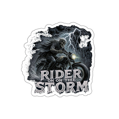 Rider on the Storm Die-Cut Stickers, Biker Decals, Motorcycle Stickers, Storm Aesthetic, Cool Laptop Decor