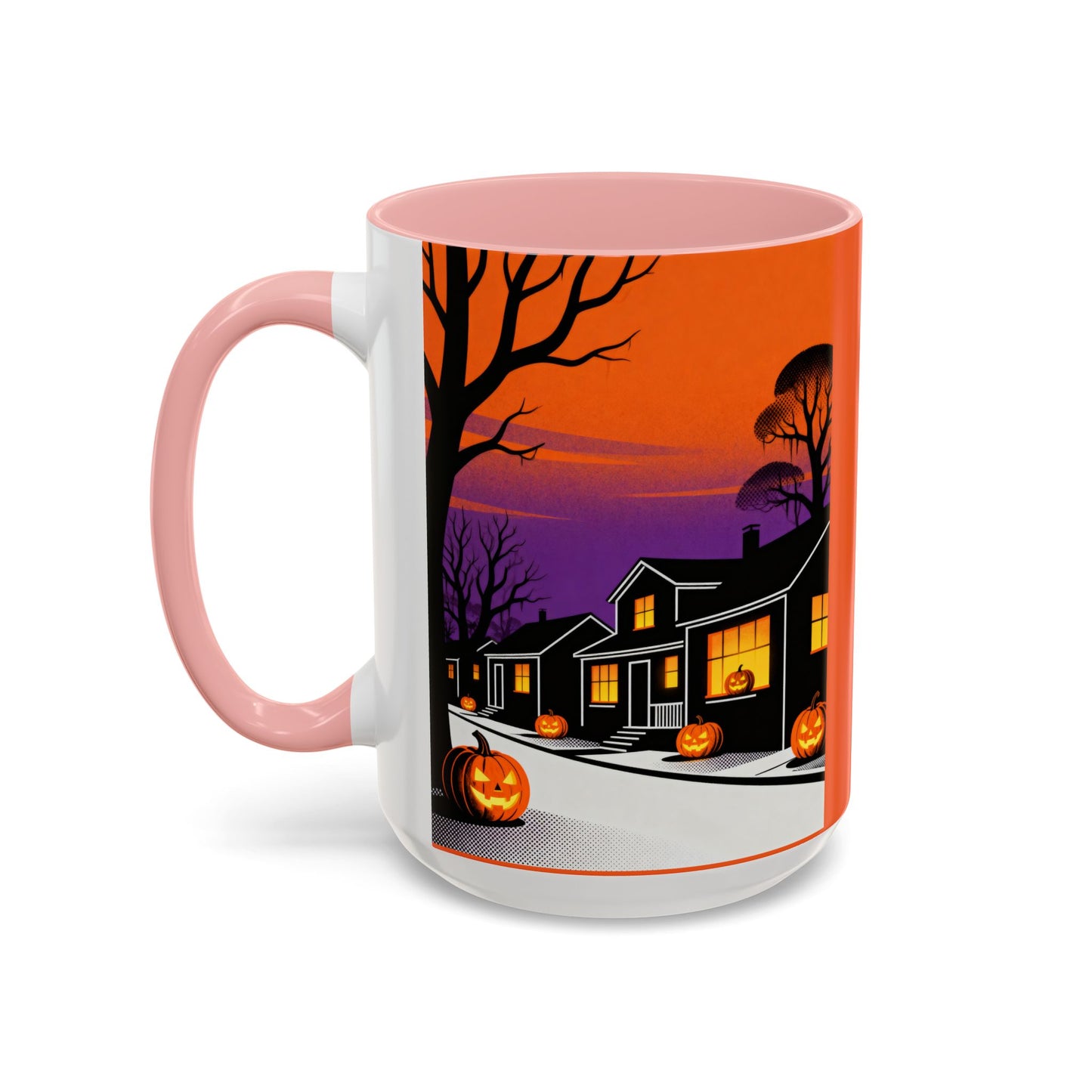 Halloween-Themed Accent Coffee Mug, Spooky Autumn Decor, Pumpkin Coffee Cup, Fall Gift, October Celebration