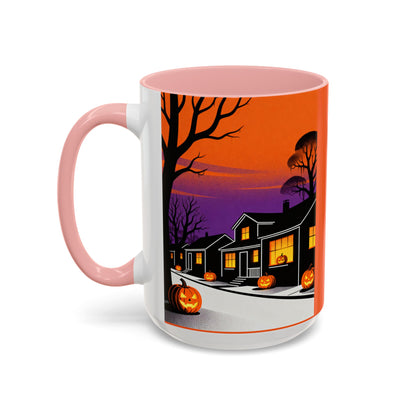 Halloween-Themed Accent Coffee Mug, Spooky Autumn Decor, Pumpkin Coffee Cup, Fall Gift, October Celebration