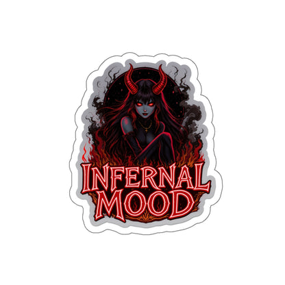 Infernal Mood Die-Cut Stickers, Gothic Aesthetic Stickers, Devilish Laptop Decor, Alternative Lifestyle, Gift for Dark Art Lovers