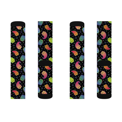 Colorful Cosmic Socks, Fun Socks for Kids and Adults, Unique Gift for Space Lovers, Party Accessories, Trendy Everyday Wear