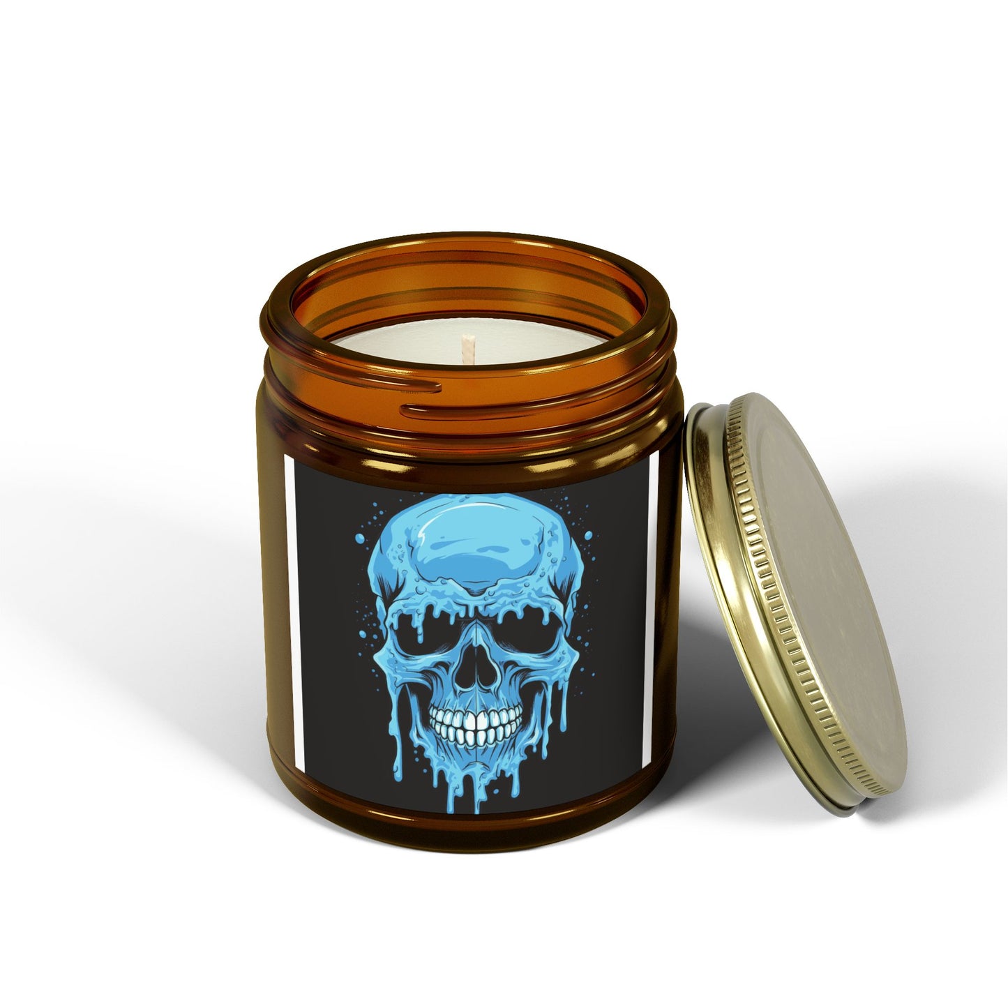 Chilling Skull Scented Candle - Coconut Apricot Wax, Dark Aesthetic Gifts, Home Decor, Occult Candles, Halloween Decor