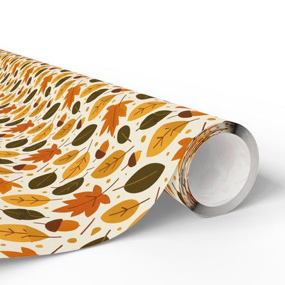 Autumn-Themed Wrapping Paper, Fall Leaves Gift Wrap, Seasonal Gift Wrapping, Eco-Friendly Wrap, Thanksgiving Party Supplies