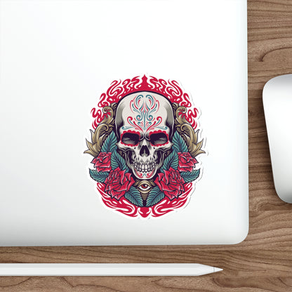 Vibrant Skull Die-Cut Stickers | Gothic Decor, Art Gifts, Laptop Stickers, Festivals, Unique Accessories