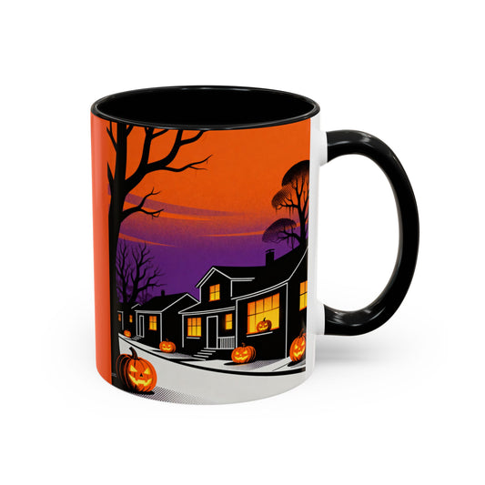 Halloween-Themed Accent Coffee Mug, Spooky Autumn Decor, Pumpkin Coffee Cup, Fall Gift, October Celebration