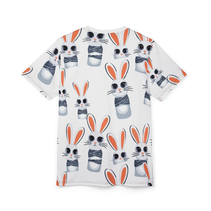 Vibrant Unisex Graphic Tee - Skull & Bunny Art, Vintage Shirt, Hippie Style, Festival Wear, Unique Gift