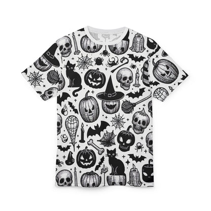 Halloween Graphic Tee, Spooky Shirt, Unisex Cut & Sew T-shirt, Party Wear, Horror Fashion, Halloween Costume