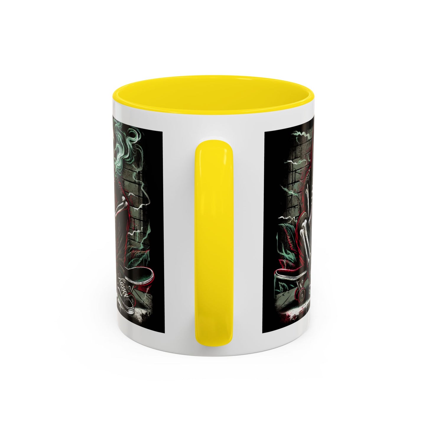 Gothic Skeleton Coffee Mug - Perfect for Halloween Decor, Gift for Skaters, Unique Drinkware, Spooky Vibe, 11 & 15oz Options