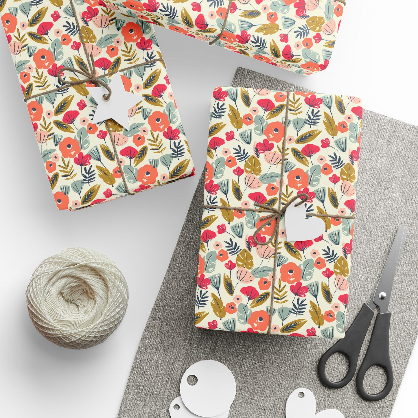 Floral Wrapping Paper for All Occasions, Gift Wrap Roll, Birthday, Holiday, Eco-Friendly, Festive Gift Packaging, Artisan Design