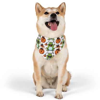 Halloween Frog Pet Bandana Collar, Cute Dog Scarf, Fall Accessories, Pet Costume, Halloween Pet Apparel, Festive Dog Wear