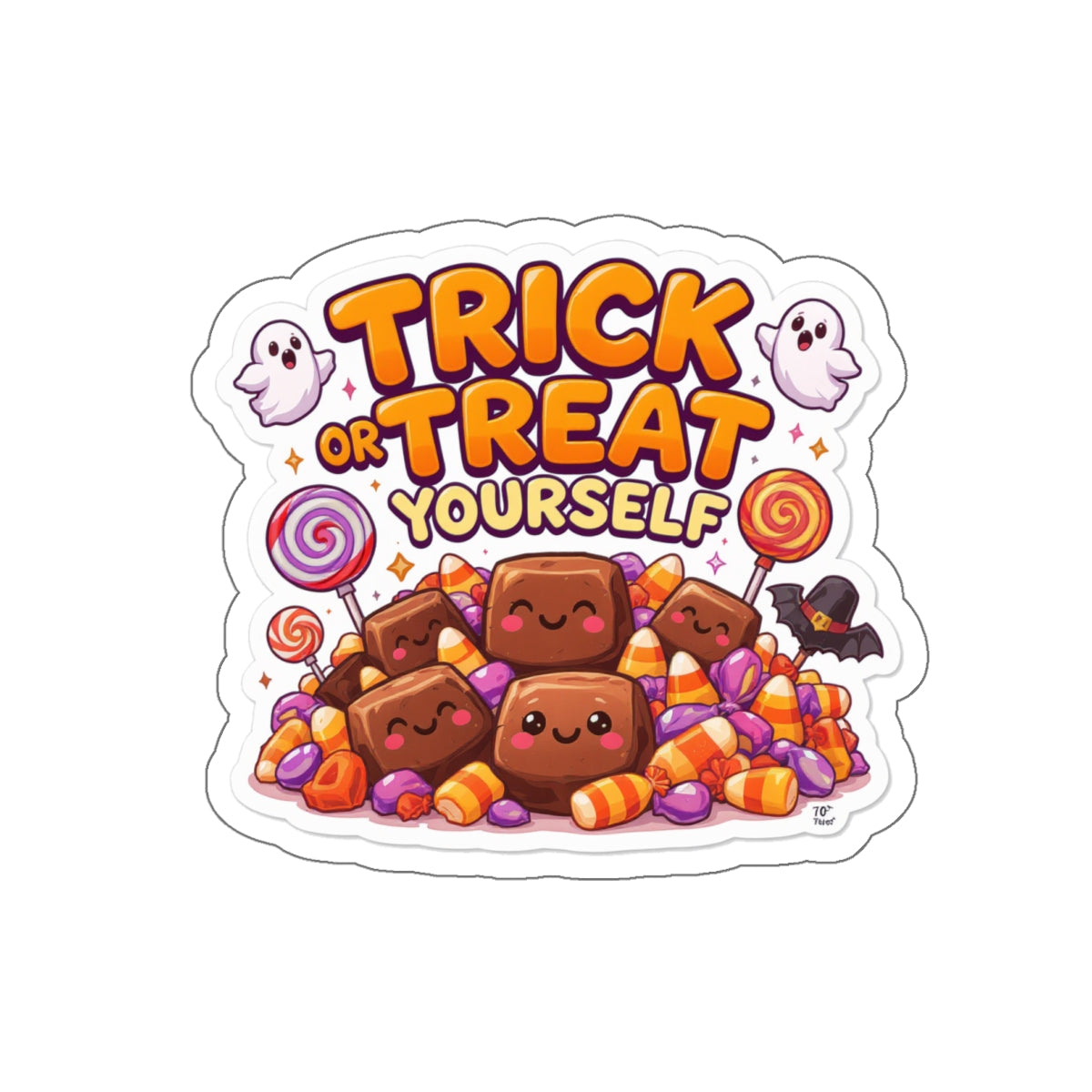 Fun Halloween Die-Cut Stickers - Trick or Treat Yourself, Cute Halloween Decor, Laptop Stickers, Party Favors, Festive Gifts