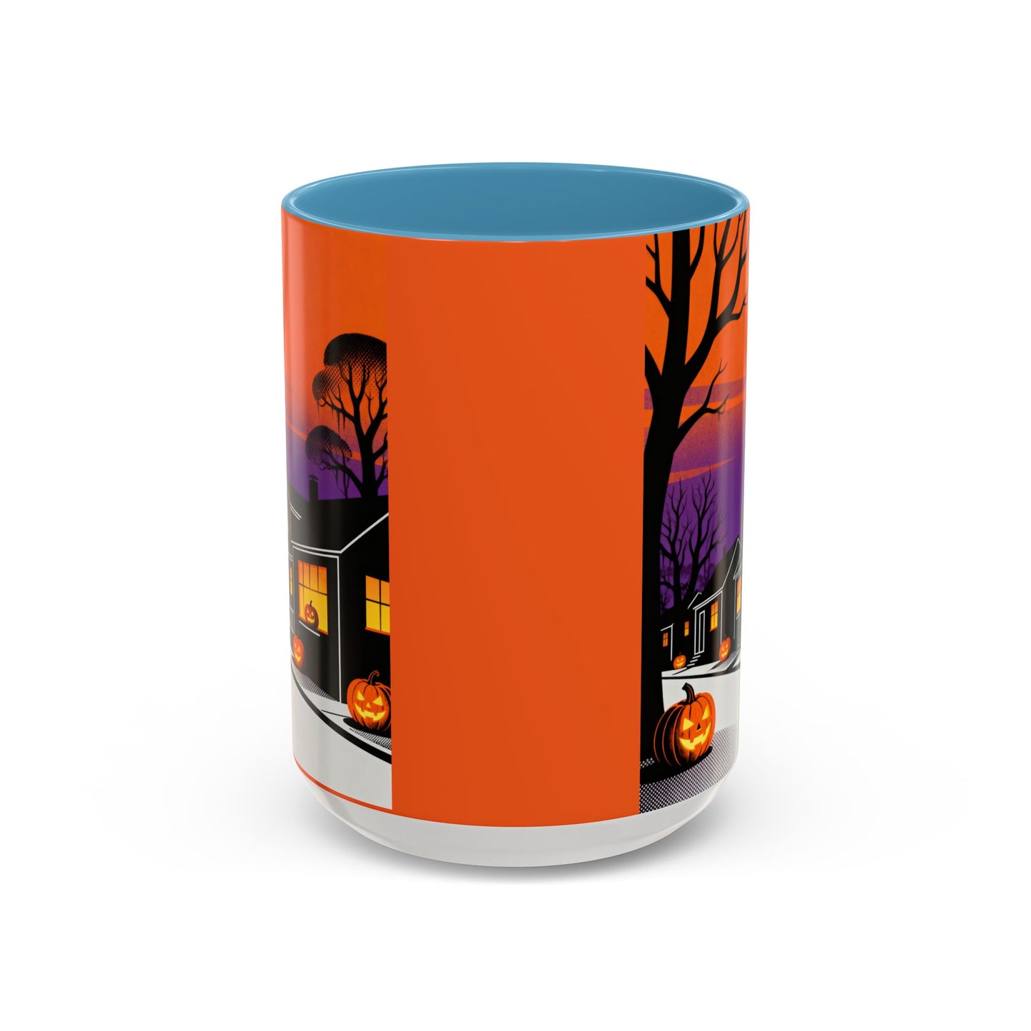 Halloween-Themed Accent Coffee Mug, Spooky Autumn Decor, Pumpkin Coffee Cup, Fall Gift, October Celebration