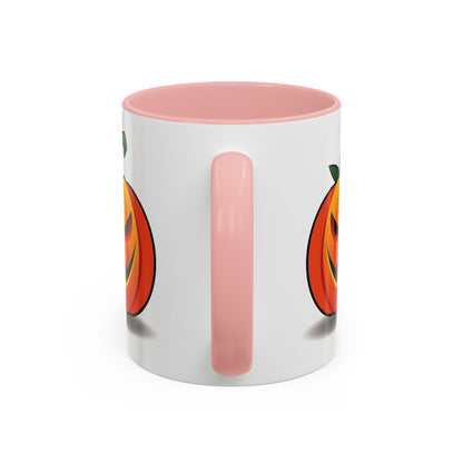 Halloween Pumpkin Accent Mug | Spooky Coffee Cup | Fall Decor | Pumpkin Art | Gift for Halloween Lovers, 11oz, 15oz