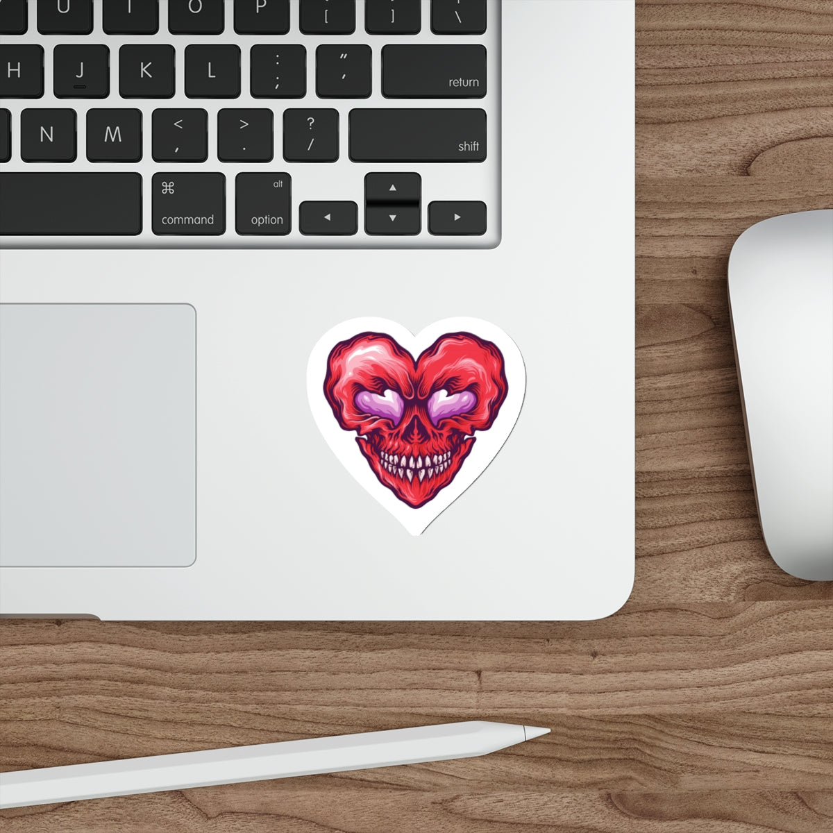 Heart Skull Die-Cut Stickers, Grunge Aesthetic Stickers for Laptop, Water Bottle, Car, Halloween Party Decor, Spooky Gift
