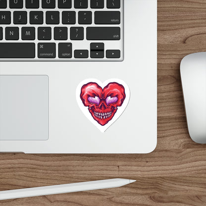 Heart Skull Die-Cut Stickers, Grunge Aesthetic Stickers for Laptop, Water Bottle, Car, Halloween Party Decor, Spooky Gift