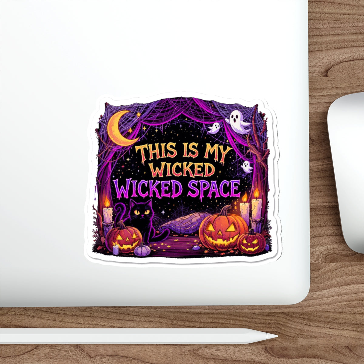 Halloween Die-Cut Stickers - Spooky Home Decor, Witchy Laptop Decor, Pumpkin Stickers, Fun Gifting for Halloween