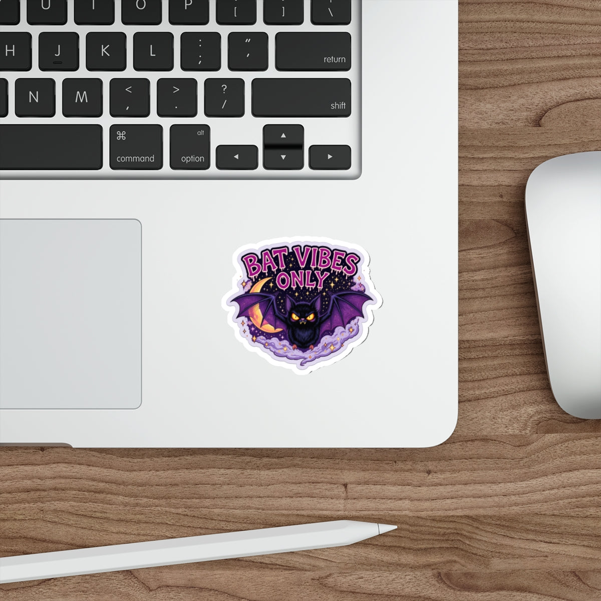 Bat Vibes Only Stickers, Cute Bat Decor, Halloween Stickers, Laptop Décor, Spooky Aesthetic, Gothic Accessories