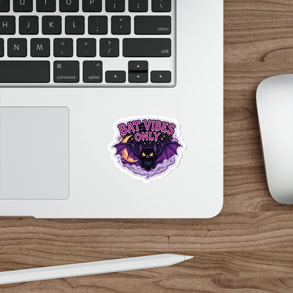 Bat Vibes Only Stickers, Cute Bat Decor, Halloween Stickers, Laptop Décor, Spooky Aesthetic, Gothic Accessories