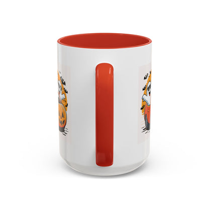 Halloween Ghost Car Coffee Mug, Spooky Mug for Fall, Pumpkin Spice Coffee Cup, Halloween Theme Drinkware, Funny Ghost Mug