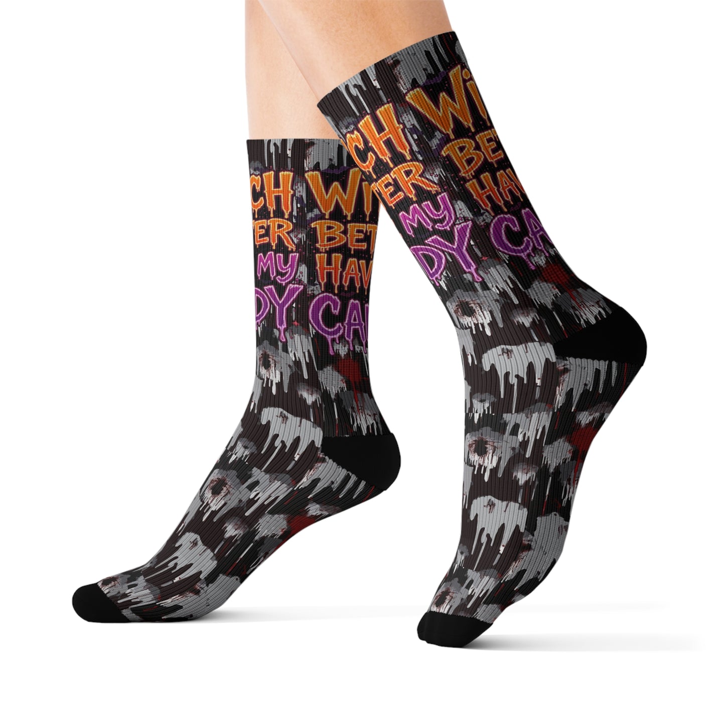 Sublimation Socks - Spooky Ghost Design, Perfect for Halloween, Unique Gift for Friends, Fun Novelty Wear, Cozy Home Accessories