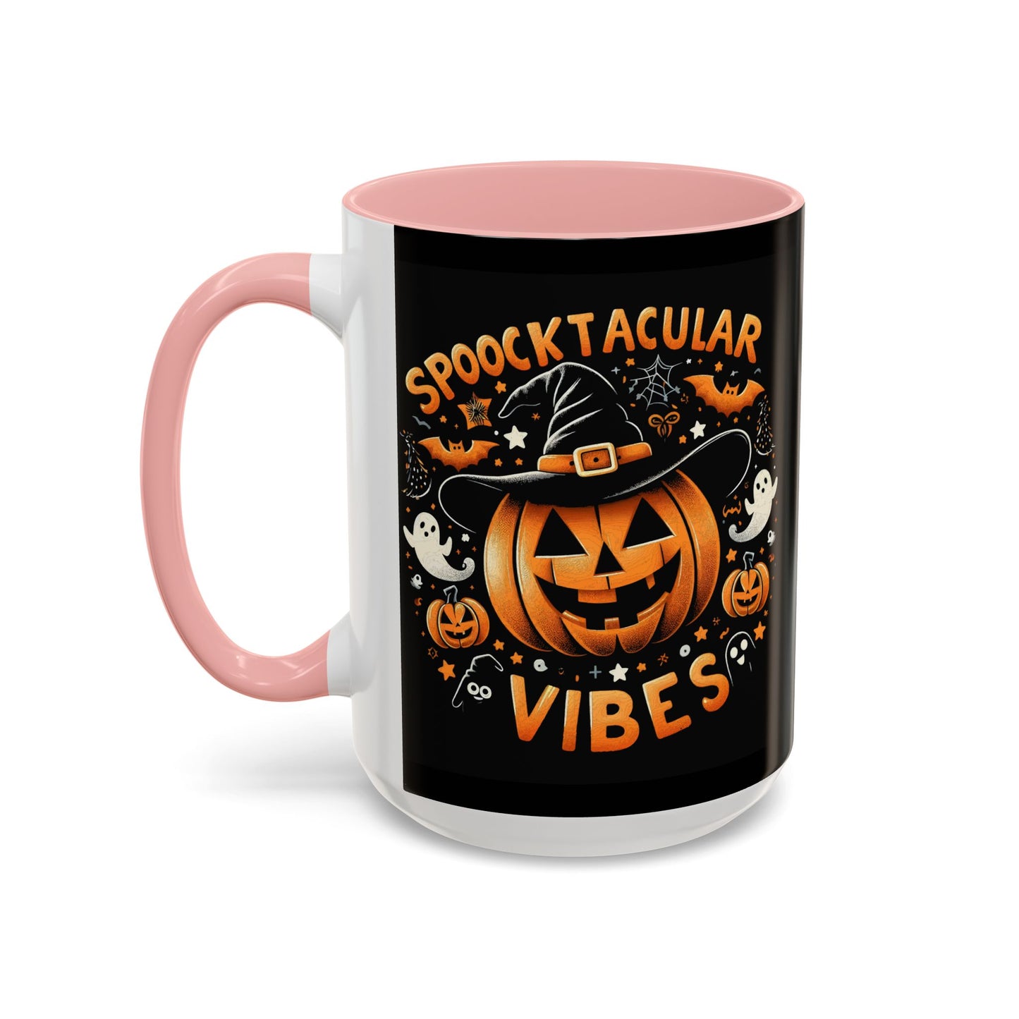 Halloween Accent Coffee Mug - Spooktacular Vibes, Fall Home Decor, Pumpkin Lovers Gift, Trick or Treat Mug, Spooky Season Drinkware