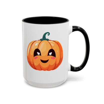 Cute Pumpkin Accent Coffee Mug for Fall, Halloween Decor, Gift for Coffee Lovers, Autumn Kitchenware, Seasonal Drinkware