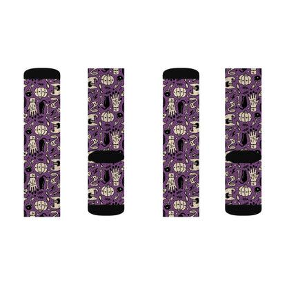 Mystical Patterned Socks, Unique Gift for Occult Lovers, Halloween Accessories, Cozy Footwear, Spooky Vibe