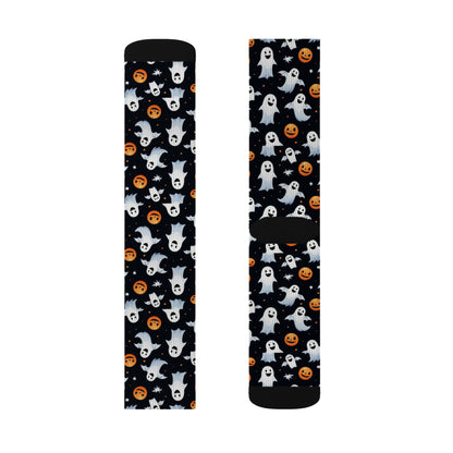Halloween Ghost & Pumpkin Socks, Cute Patterned Socks for Fall, Fun Halloween Accessories, Unique Gift for Halloween Lovers