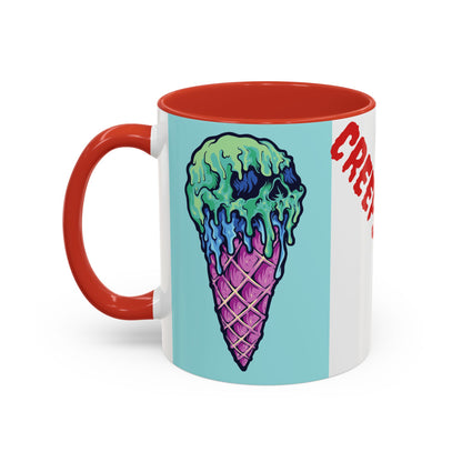Creepy Ice Cream Mug - Perfect for Halloween, Unique Gift for Coffee Lovers, Spooky Decor, Creepscream Design, Fun Kitchenware