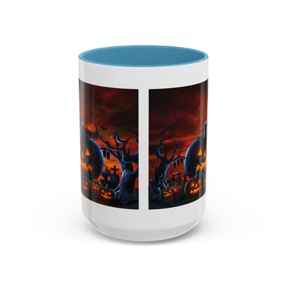 Halloween Pumpkin Accent Mug, Spooky Coffee Cup, Fall Decor, Trick or Treat Gift, Dark Themed Drinkware, Halloween 2023,