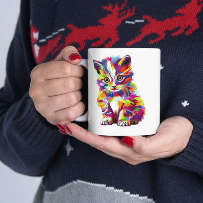 Vibrant Animal Ceramic Mug For Cat Lovers