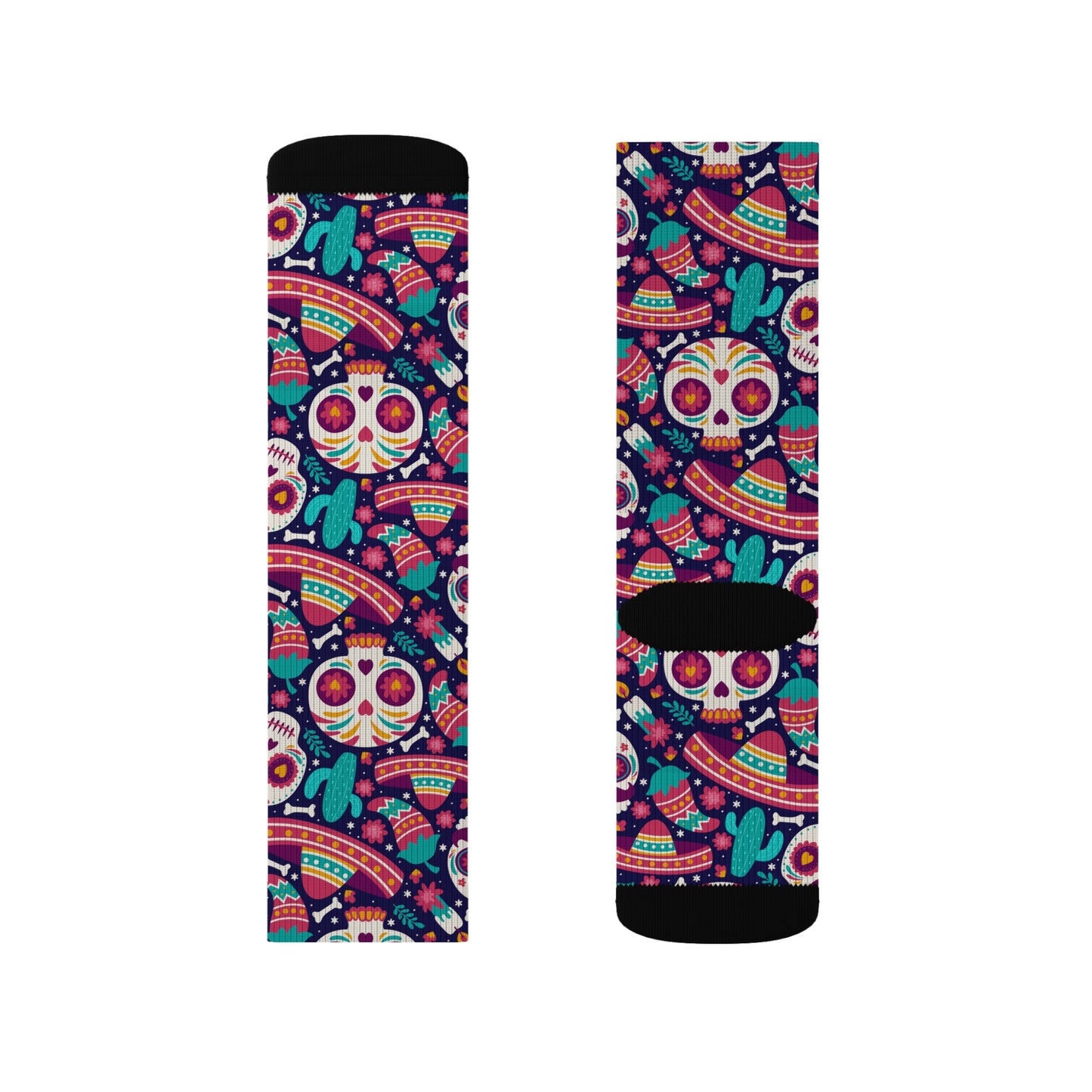 Colorful Day of the Dead Socks, Fun Patterned Socks for Halloween, Gift for Her, Unique Fashion Socks, Cozy Everyday Wear